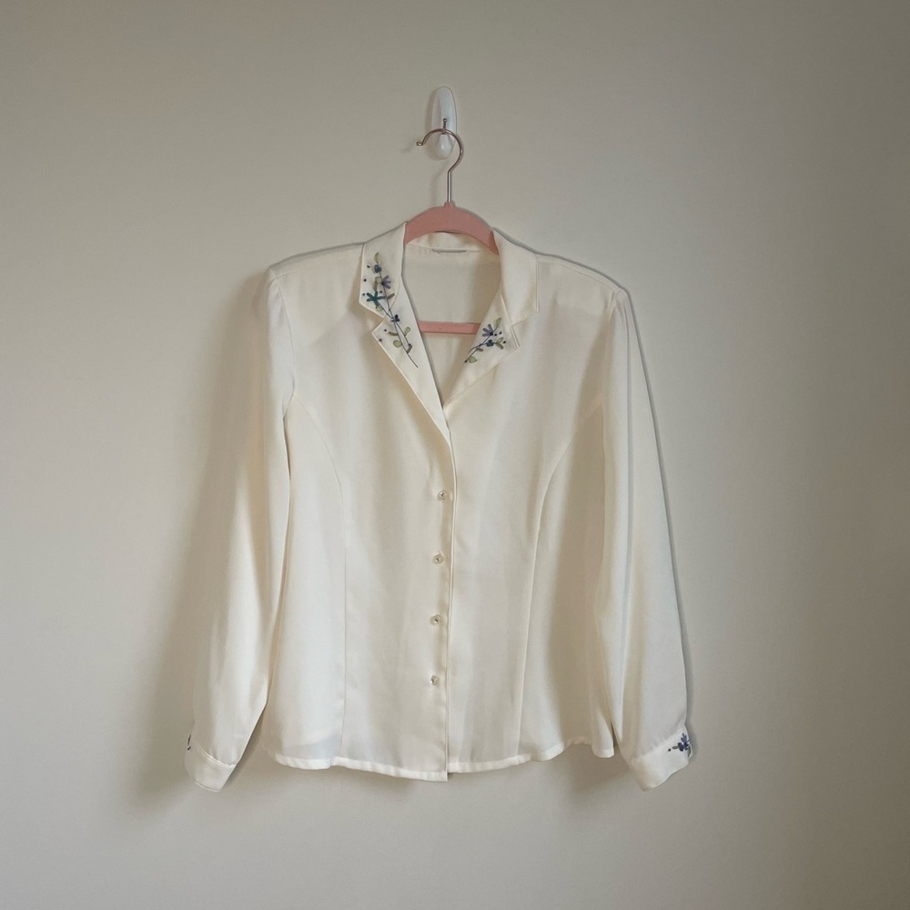 Vintage Shirt with Ribbon Embroidery